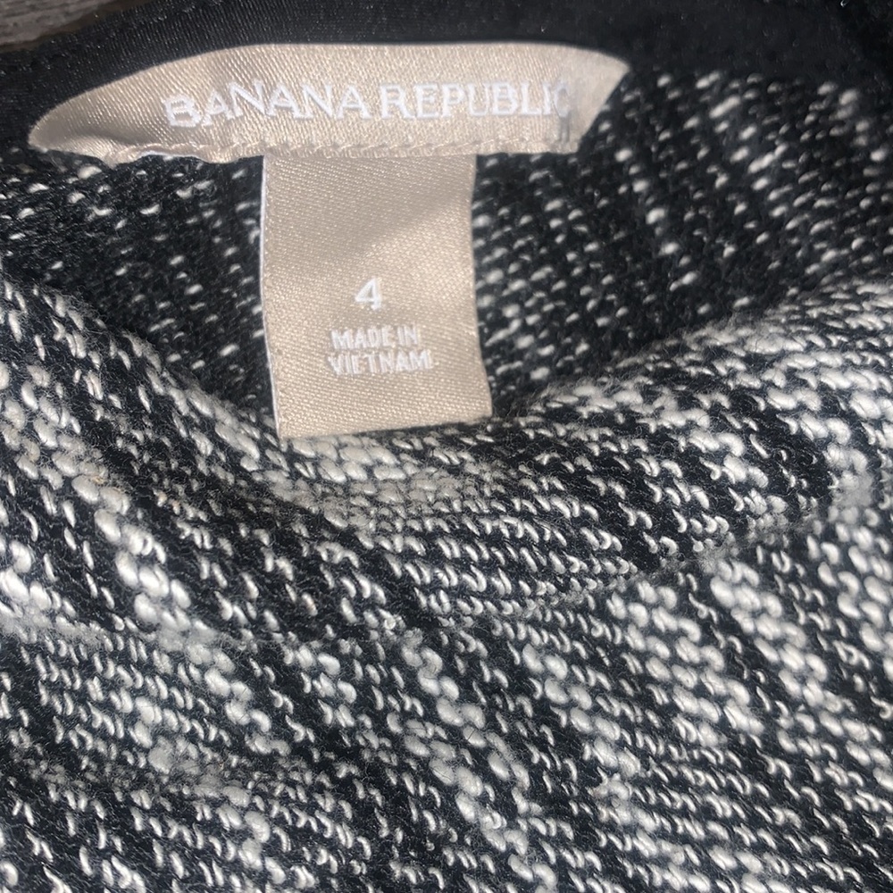 Banana Republic Marled Tweed Fit and Flare Tank Dress Size 4 Black/Cream - Picture 8 of 11